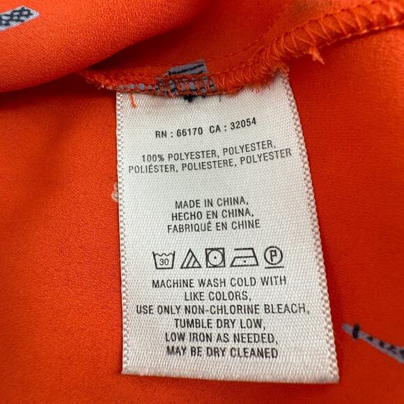 Maeve Anthropologie Aurelie Landmarks Sleeveless Ruffle Blouse Orange Size 8P - Picture 4 of 4